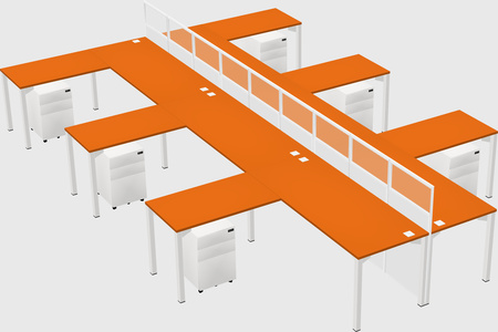 Shared l-shape cubicle
