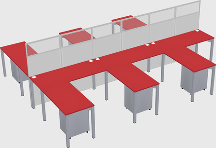Shared l-shape cubicle