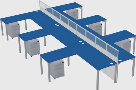 Shared l-shape cubicle