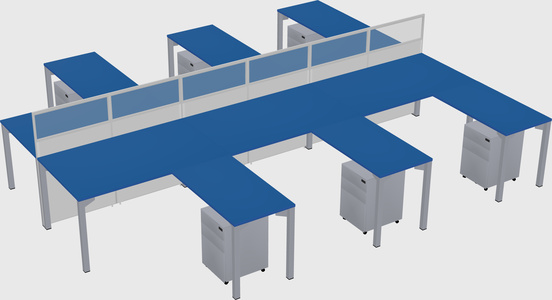 Shared l-shape cubicle