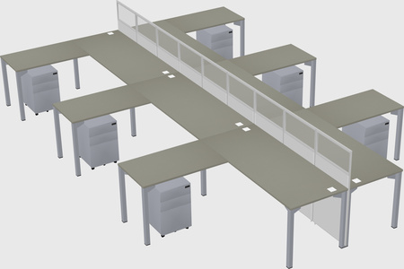 Shared l-shape cubicle