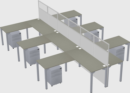 Shared l-shape cubicle