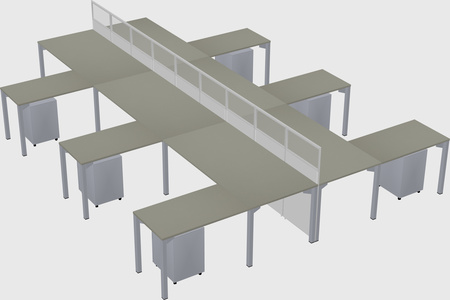 Shared l-shape cubicle