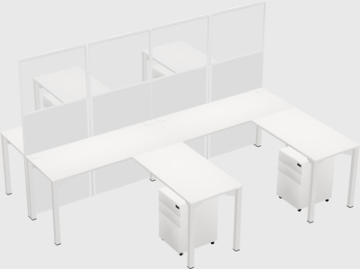 Shared l-shape cubicle
