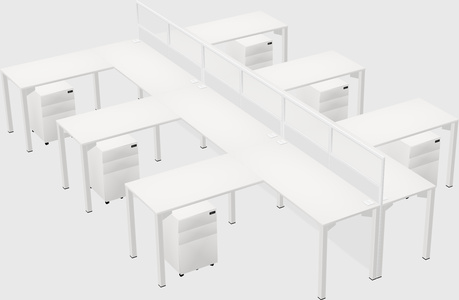 Shared l-shape cubicle