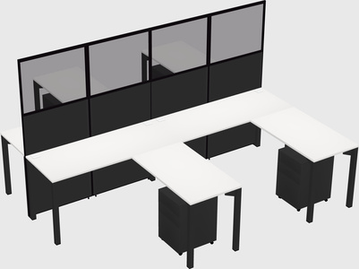 Shared l-shape cubicle