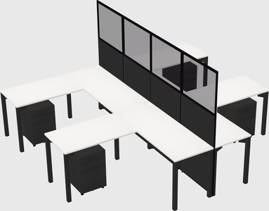 Shared l-shape cubicle