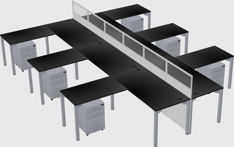 Shared l-shape cubicle
