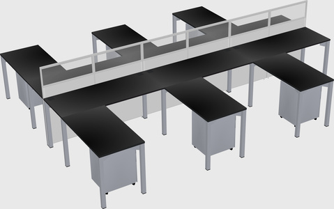 Shared l-shape cubicle