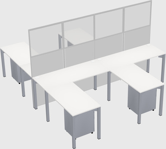 Shared l-shape cubicle