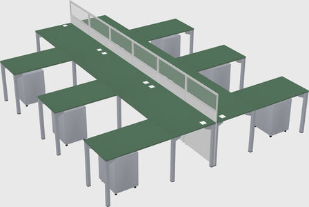 Shared l-shape cubicle