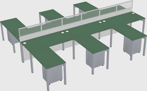 Shared l-shape cubicle