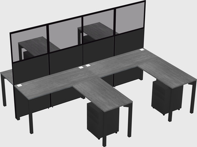 Shared l-shape cubicle