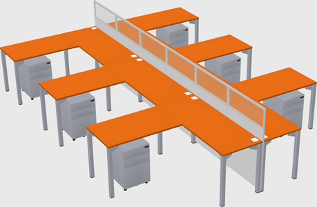 Shared l-shape cubicle
