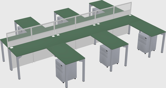 Shared l-shape cubicle