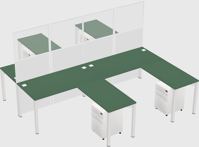 Shared l-shape cubicle