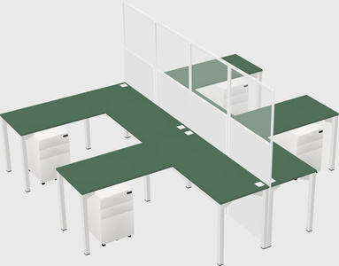 Shared l-shape cubicle