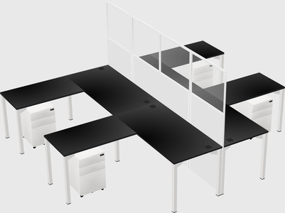 Shared l-shape cubicle