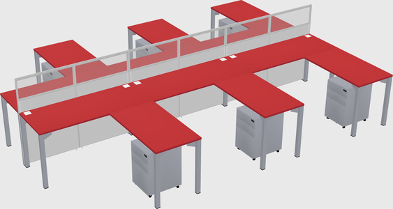 Shared l-shape cubicle