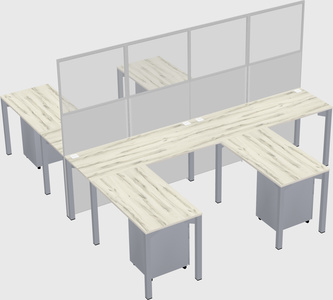 Shared l-shape cubicle