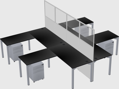 Shared l-shape cubicle