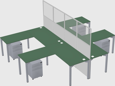Shared l-shape cubicle