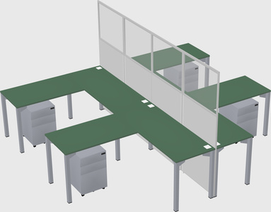 Shared l-shape cubicle