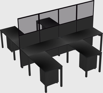 Shared l-shape cubicle