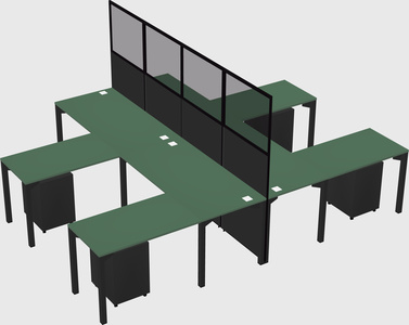 Shared l-shape cubicle