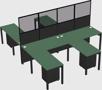 Shared l-shape cubicle