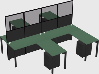 Shared l-shape cubicle