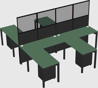 Shared l-shape cubicle