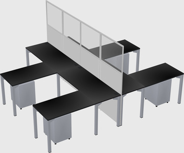 Shared l-shape cubicle