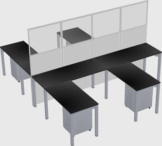 Shared l-shape cubicle