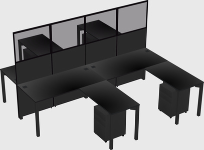 Shared l-shape cubicle