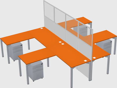 Shared l-shape cubicle