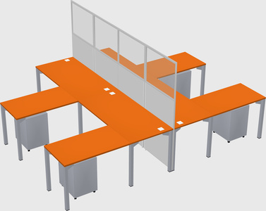 Shared l-shape cubicle
