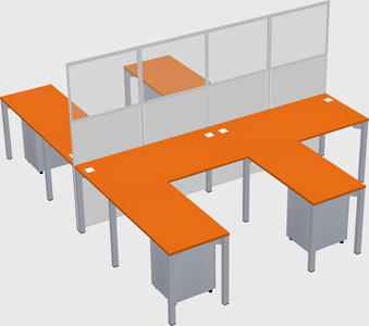 Shared l-shape cubicle