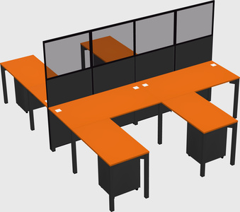 Shared l-shape cubicle