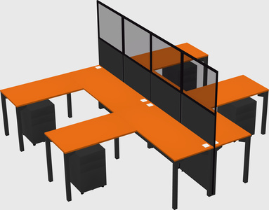 Shared l-shape cubicle