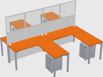 Shared l-shape cubicle
