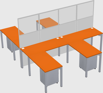 Shared l-shape cubicle