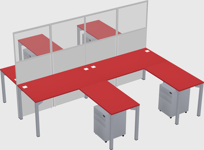 Shared l-shape cubicle