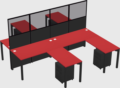 Shared l-shape cubicle