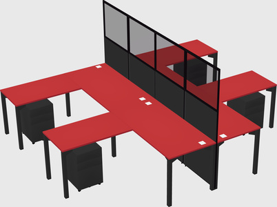 Shared l-shape cubicle