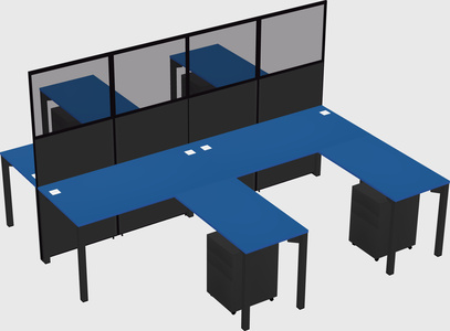Shared l-shape cubicle