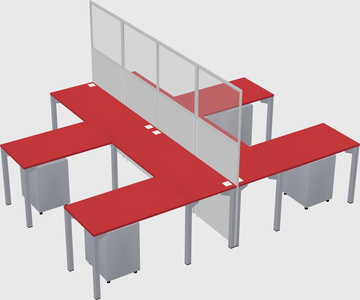 Shared l-shape cubicle