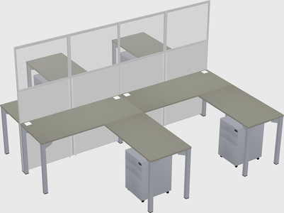 Shared l-shape cubicle