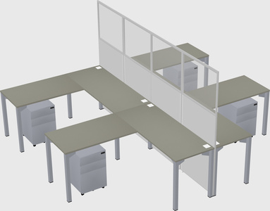 Shared l-shape cubicle