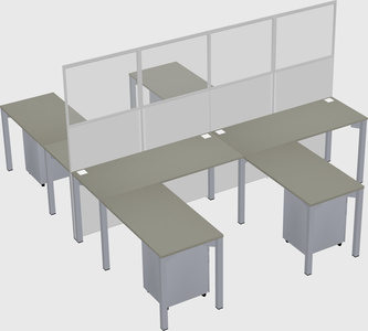Shared l-shape cubicle